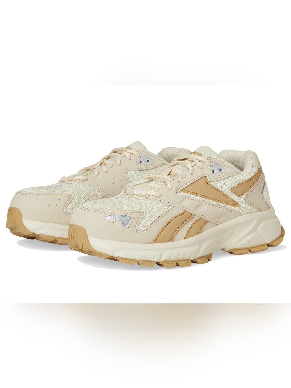 Reebok Work Hyperium Sneaker Women Breathable Mesh Upper Nylon Tan/Gold 9 Medium